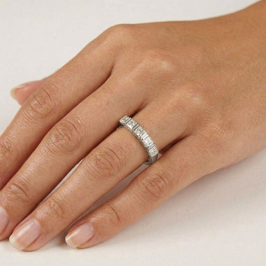 LUXURIANT DIAMOND - Lab Grown Diamant SI-GH SGL zertifiziert Ring 925 Silber Rhodiniert (Größe 17.00) ca. 1.00 ct