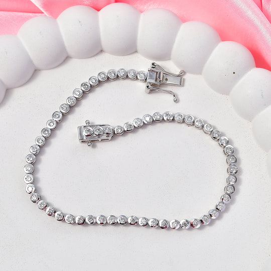 LUXURIANT DIAMOND - Lab Grown Diamant SI-GH SGL zertifiziert Armband ca. 20 cm 925 Silber Rhodiniert (10-15 Werktage Lieferzeit) ca. 2.00 ct