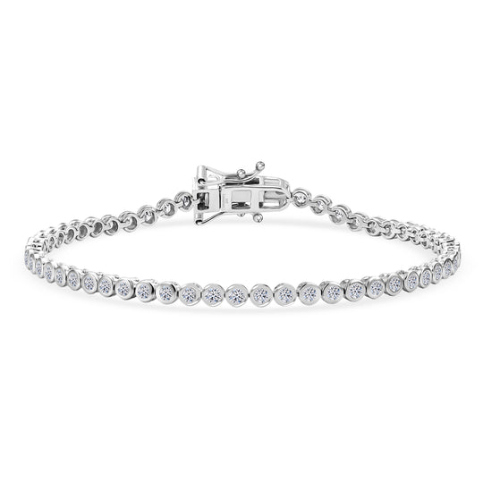 LUXURIANT DIAMOND - Lab Grown Diamant SI-GH SGL zertifiziert Armband ca. 20 cm 925 Silber Rhodiniert (10-15 Werktage Lieferzeit) ca. 2.00 ct