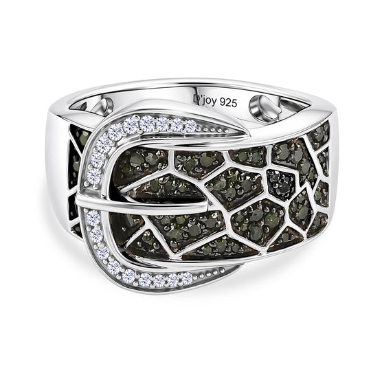 D'Joy Roter Diamant Ring 925 Silber 750 Gelbgold vermeil (Größe 19.00)