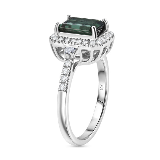 LUXORO AAA Indicolite, Weißer Diamant Ring 417 Gold (Größe 17.00) (10-16 Werktage Lieferzeit) ca. 1,75 ct