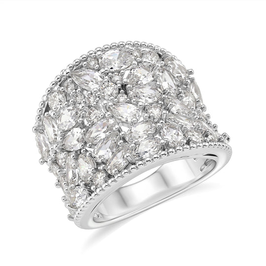 Weißer Zirkonia Ring Nickelfreies Messing (Größe 17.00)