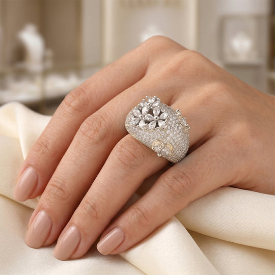 Weißer Zirkonia Ring Nickelfreies Messing (Größe 18.00)