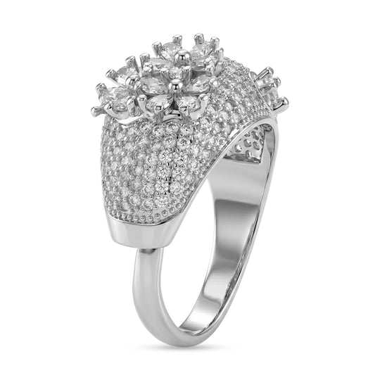 Weißer Zirkonia Ring Nickelfreies Messing (Größe 19.00)