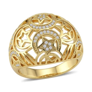 Weißer Zirkonia Ring Nickelfreies Messing (Größe 18.25) 0.50 ct