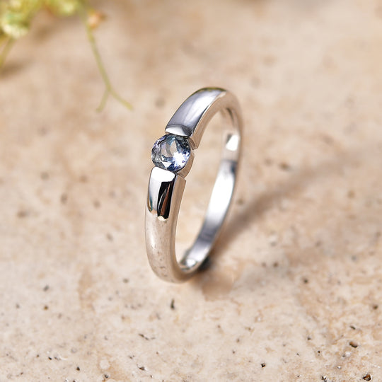 D'Joy Grüner Tansanit Ring 925 Silber 750 Vergoldet (Größe 17.00) ca. 0,28 ct