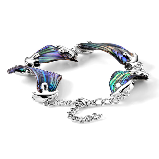 Abalone Muschel flexibles (19-20cm) Armband, Messing und Legierung - 67,50 ct.