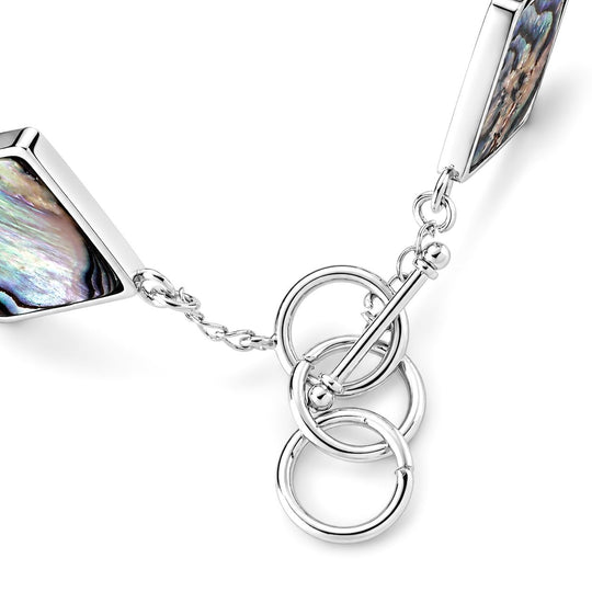Abalone Muschel flexibles (19-20cm) Armband, Messing und Legierung - 84 ct.