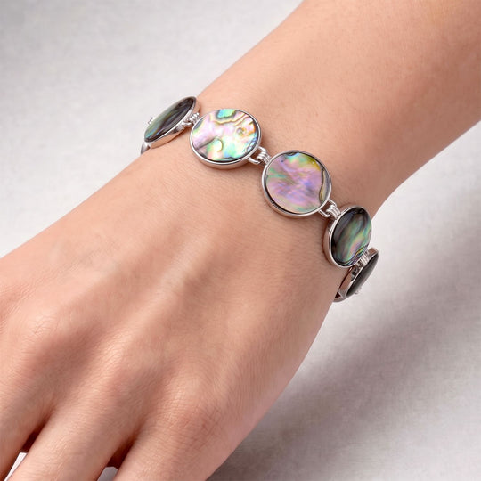 Abalone Muschel Armband ca. Flexibles cm Nickelfreies Messing ca. 45.00 ct