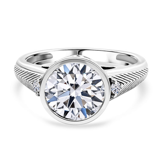 LUXURIANT SGL zertifizierter SI-GH Labor Diamant Ring, 925 Silber rhodiniert - 3,11 ct.