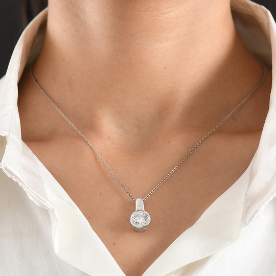 LUXURIANT DIAMOND - Lab Grown Diamant SI-GH Anhänger 925 Silber Rhodiniert (10-15 Werktage Lieferzeit) ca. 3,07 ct.