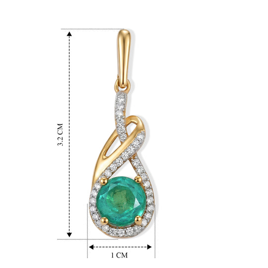 D'Joy Smaragd-Quarz Triplette, Weißer Zirkon Ohrringe 925 Silber 750 Gelbgold vermeil ca. 3,74 ct.
