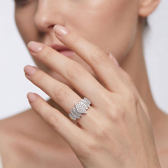 LUXURIANT DIAMOND - Lab Grown Diamant SI-GH Ring 925 Silber 750 Gelbgold Vermeil (Größe 20.00) ca. 2.00 ct