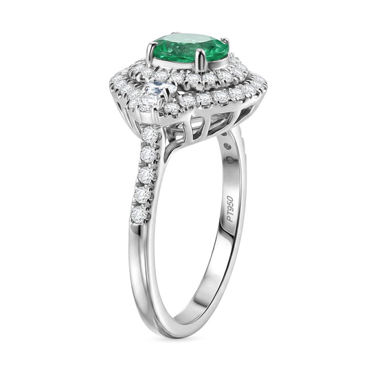 Rhapsody AAAA Paraiba Turmalin, Weißer Diamant Ring 950 Platin (Größe 18.00) ca. 1,74 ct