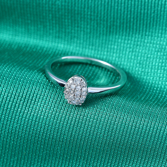 LUXURIANT DIAMOND - Lab Grown Diamant SI-GH Ring 925 Silber Rhodiniert (Größe 17.00) ca. 0,15 ct