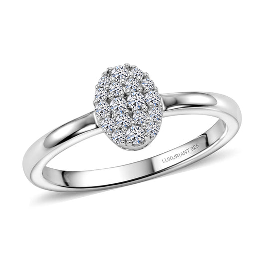 LUXURIANT DIAMOND - Lab Grown Diamant SI-GH Ring 925 Silber Rhodiniert (Größe 17.00) ca. 0,15 ct