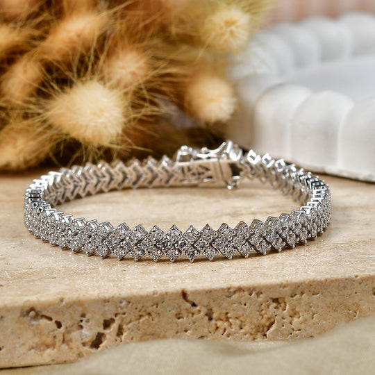 LUXURIANT DIAMOND - Lab Grown Diamant SI-GH Armband ca. 18 cm 925 Silber Rhodiniert ca. 6,36 ct.