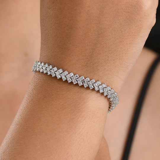 LUXURIANT DIAMOND - Lab Grown Diamant SI-GH Armband ca. 18 cm 925 Silber Rhodiniert ca. 6,36 ct.