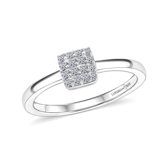 LUXURIANT DIAMOND - Lab Grown Diamant SI-GH Ring 925 Silber Rhodiniert (Größe 18.00) ca. 0,16 ct