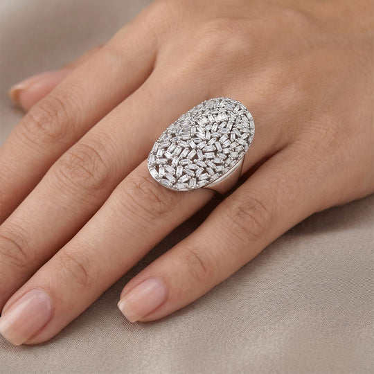 LUXURIANT DIAMOND - Weißer Diamant SI-GH Ring 925 Silber Rhodiniert (Größe 20.00) ca. 1.50 ct