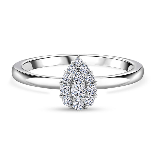 LUXURIANT DIAMOND - Lab Grown Diamant SI-GH Ring 925 Silber Rhodiniert (Größe 19.00) ca. 0,15 ct