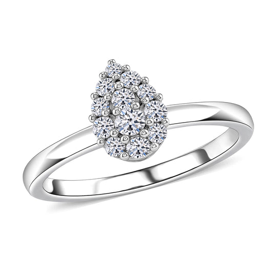 LUXURIANT DIAMOND - Lab Grown Diamant SI-GH Ring 925 Silber Rhodiniert (Größe 19.00) ca. 0,15 ct