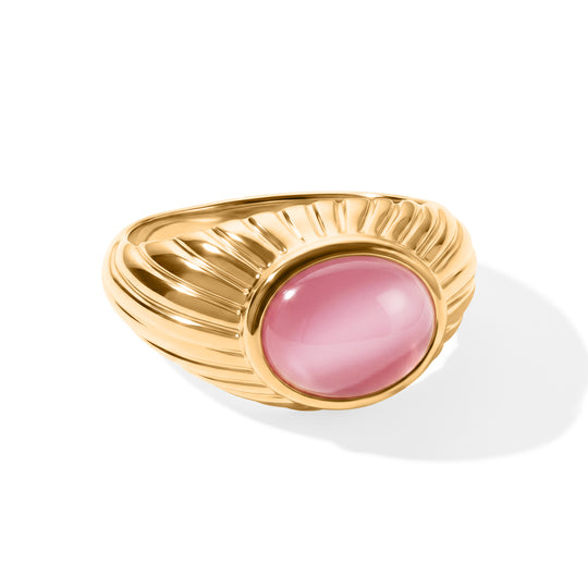 EVER TRUE Flamingo Mondstein Ring Reine Bronze (Größe 19.00) ca. 2,85 ct