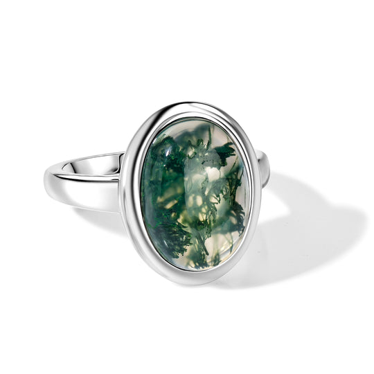 EVER TRUE Moosachat Ring Reine Bronze (Größe 19.00) ca. 6,01 ct
