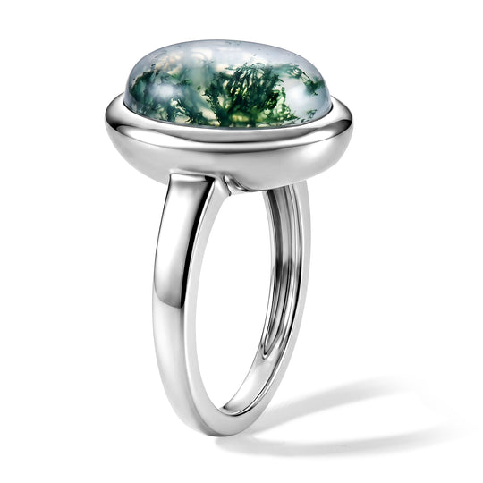 EVER TRUE Moosachat Ring Reine Bronze (Größe 19.00) ca. 6,01 ct
