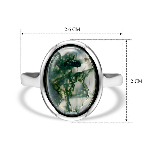 EVER TRUE Moosachat Ring Reine Bronze (Größe 19.00) ca. 6,01 ct