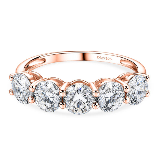 D'Joy Moissanit Ring 925 Silber Rosévergoldet (Größe 20.00) ca. 2,29 ct