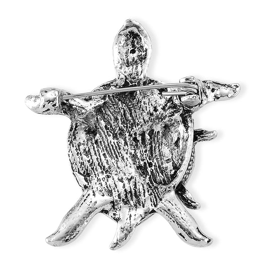 Abalone Muschel, Schwarze Kristall Brosche Reine Legierung Antik-silber-Plattierung