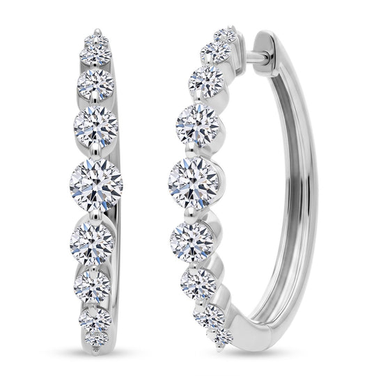 LUXURIANT 1,05 ct. SI-GH Labor Diamant Ohrringe, 925 Silber rhodiniert