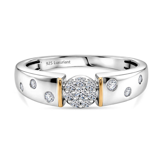 LUXURIANT DIAMOND - Lab Grown Diamant SI-GH Ring 925 Silber Rhodiniert (Größe 17.00) ca. 0.25 ct