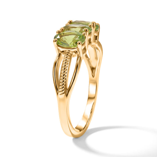 D'Joy Peridot Ring 925 Silber Gold (Größe 20.00) ca. 1,50 ct