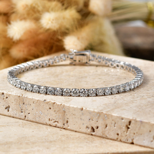 LUXURIANT DIAMOND - Lab Grown Diamant SI-GH SGL zertifiziert Armband ca. 19 cm 925 Silber 750 Gelbgold vermeil ca. 10.03 ct