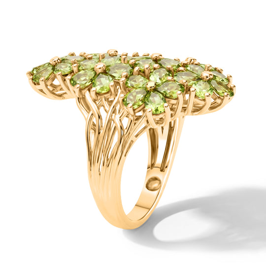 EVER TRUE Natürlicher Peridot Ring 950 Kupfer (Größe 19.00) ca. 5.31 ct
