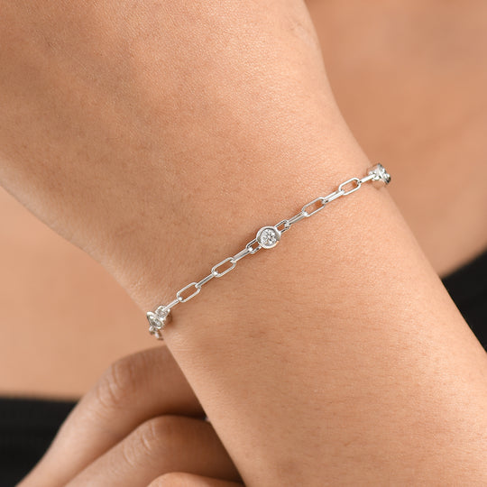 LUXURIANT DIAMOND - Lab Grown Diamant SI-GH SGL zertifiziert Armband ca. 19 cm 925 Silber Rhodiniert ca. 0,55 ct.