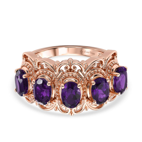EVER TRUE Schwarzer Spinell Ring 950 Kupfer (Größe 21.00) ca. 3,01 ct