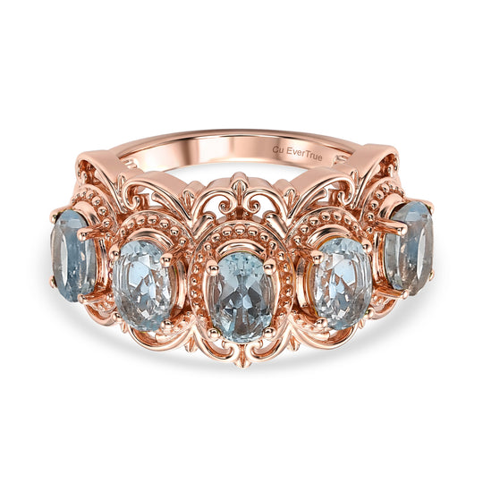 EVER TRUE Schwarzer Spinell Ring 950 Kupfer (Größe 21.00) ca. 3,01 ct