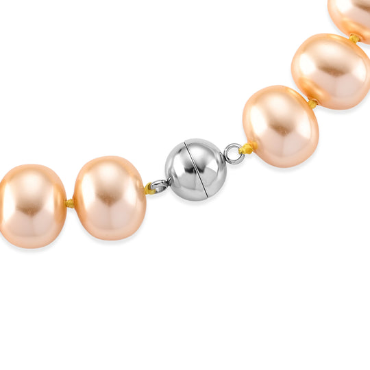 Goldene Muschelkernperle (19x16 mm) Halskette ca. 50 cm 316L Edelstahl 885.00 ct