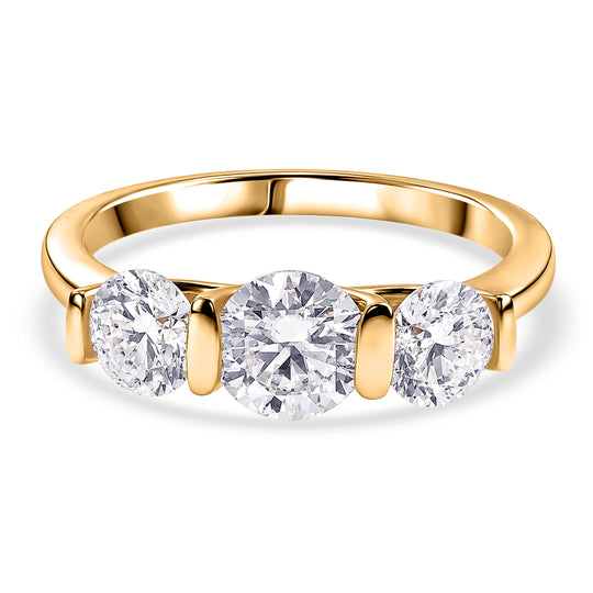 D'Joy Moissanit Ring 925 Silber Platiniert (Größe 18.00) ca. 1,80 ct