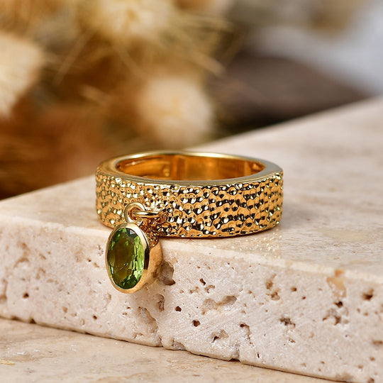 EVER TRUE Natürlicher Peridot Ring 950 Kupfer (Größe 17.00) ca. 0.73 ct