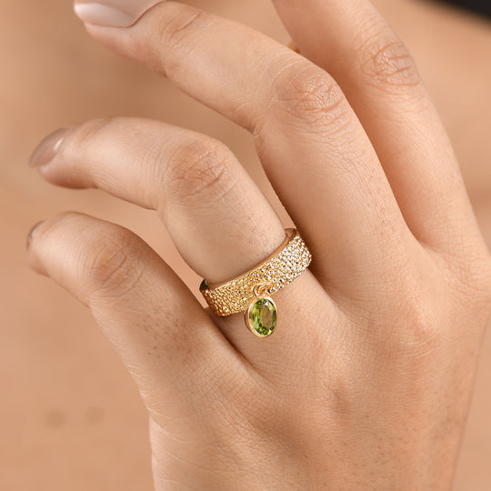 EVER TRUE Natürlicher Peridot Ring 950 Kupfer (Größe 17.00) ca. 0.73 ct