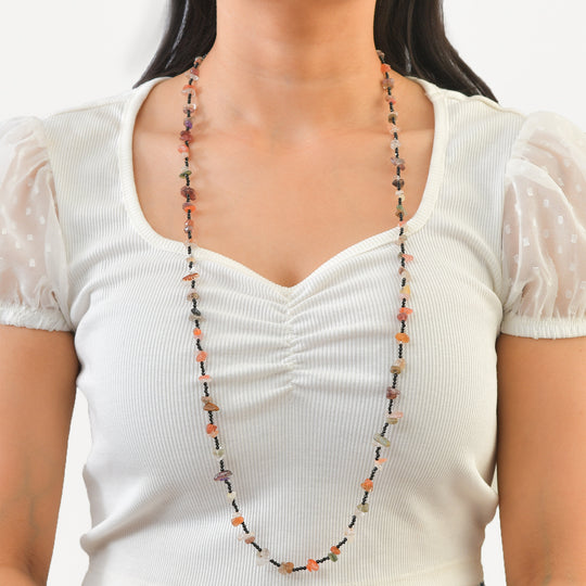 Strahlen Quarz, Schwarzer Spinell Halskette 91 cm ca. 240.00 ct