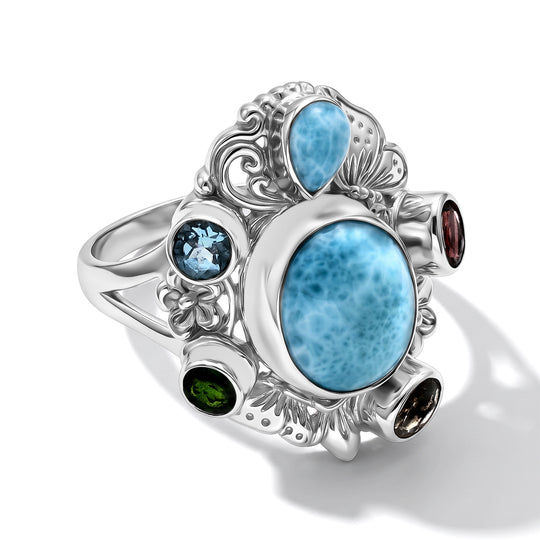 D'Joy AA Larimar Ring 925 Silber (Größe 21.00) ca. 6,94 ct
