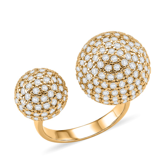 Weißer Zirkonia Ring Nickelfreies Messing, flexibel, Goldfarben, (Größe 18.00-20.00)