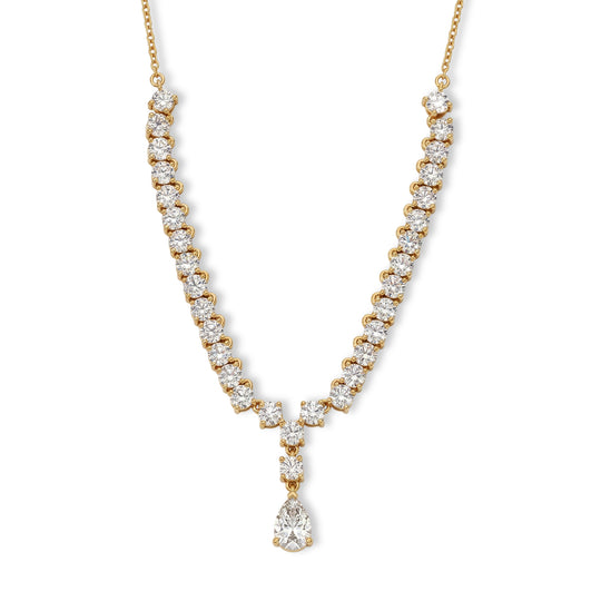 D'Joy Moissanit Halskette ca. 45 cm 925 Silber 750 Gelbgold vermeil ca. 8.87 ct