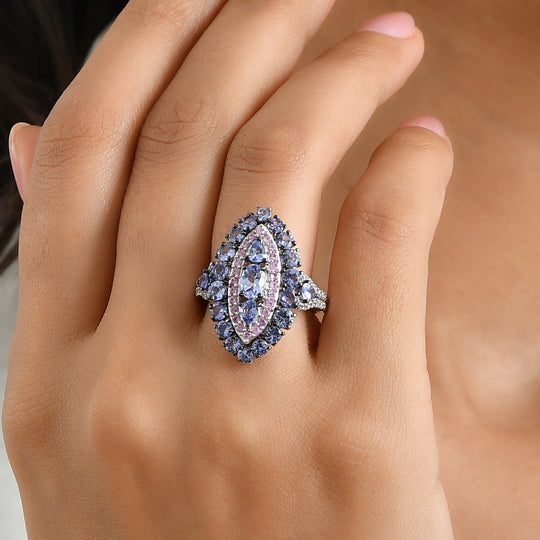 D'Joy Afrikanischer Rubin (Fissure gefüllt) Ring 925 Silber Rhodiniert (Größe 20.00) ca. 5,46 ct