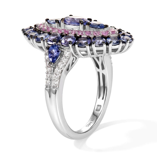 D'Joy Afrikanischer Rubin (Fissure gefüllt) Ring 925 Silber Rhodiniert (Größe 20.00) ca. 5,46 ct